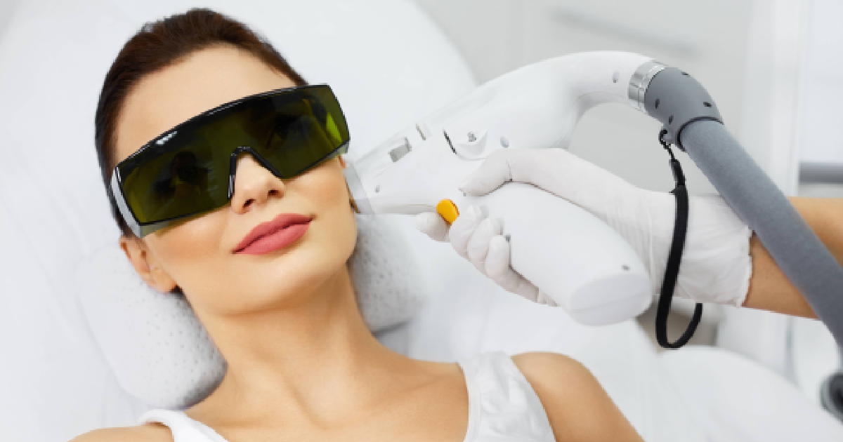 A women getting laser hair removal treatment in Long Island City, NY