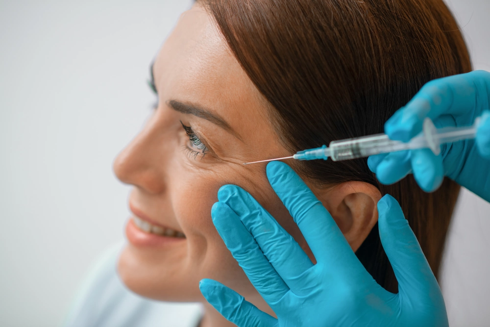 a woman getting botox injection